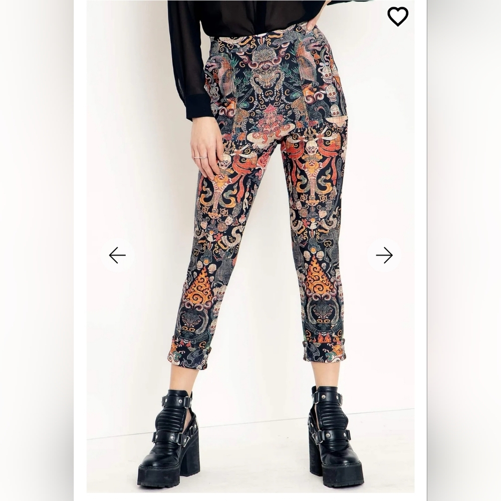 Blackmilk Tibetan Deities Cuffed Pants size L